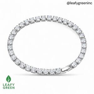 Iced Out Silver Color Tennis Bracelet VVS Style Hip Hop Cubic Zirconia Chain